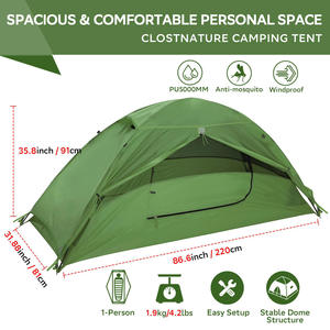 Wow Custom Backpack <b>Tent</b> 1-<b>2</b> <b>Person</b> Double Layer Ultralight <b>Waterproof</b> Outdoor Camping Hiking <b>Tent</b> Four Seasons Green - Product Image 5