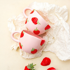 Custom <b>Ceramic</b> <b>Mugs</b> High Aesthetic Value Cute Strawberry Design Cartoon Style High Temperature Resistant Dishwasher Safe - Product Image 3