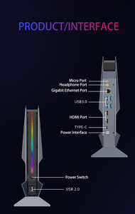 X800 Industrial Mini PC de escritorio Diseño sin ventilador 12th Gen Intel I9 12900H RTX <span class=keywords><strong>DDR4</strong></span> Memoria EE. UU. Enchufe Gaming Efecto de luz de respiración - Product Image 5