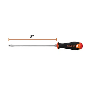 Truper Set di cacciaviti con impugnatura Comfort Set 6 unità di 1/4 \ "X 8 \" strumento di smontaggio piatto comodo impugnatura cacciavite categoria prodotto - Product Image 3