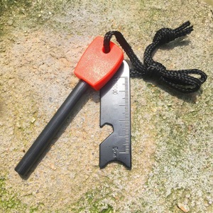 Large Solid <b>Fire</b> <b>Starter</b> Magnesium Rod With Bottle Opener Outdoor Gear Black - Product Image 2