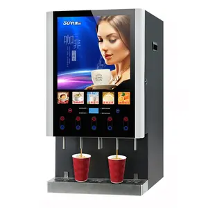Commercial Application Professional Desktop 5 Beverage Instant Coffee Vending Machine With 3 Water Supply