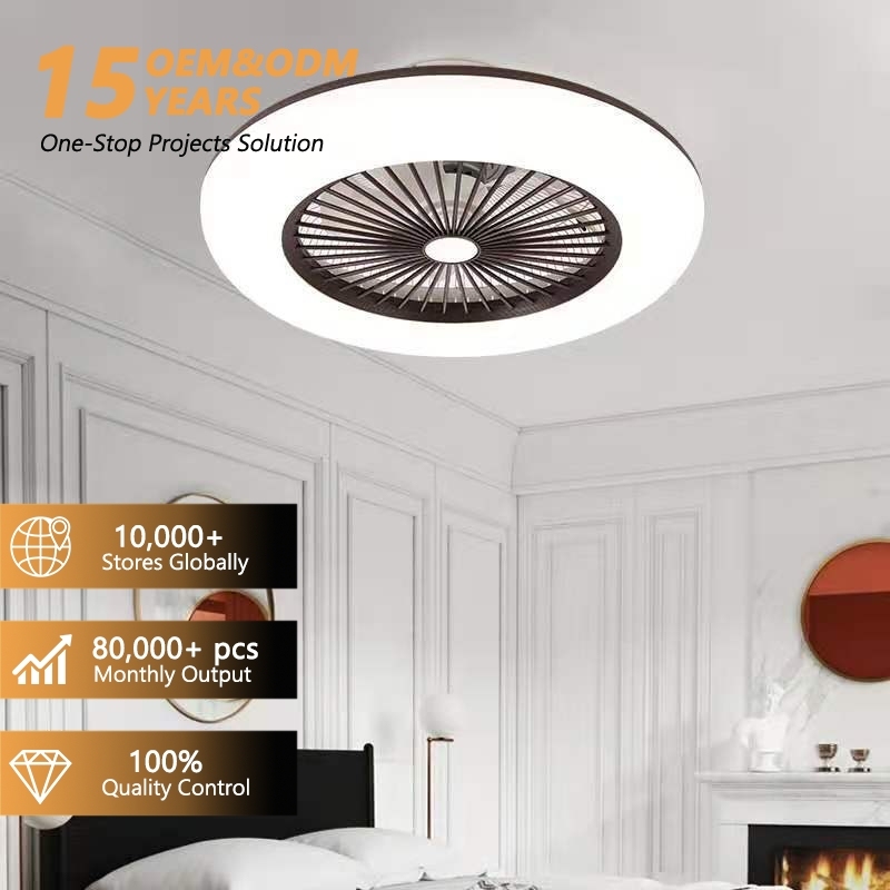 Remote Control Ceiling Fan for Cooling Adjustable Wind Speed 40W Modern LED Ceiling Fan Light