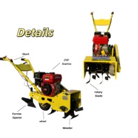 Mini Motocultor para Agricultura, Cultivador Económico con Implementos de Siembra, Motor como Componente Principal