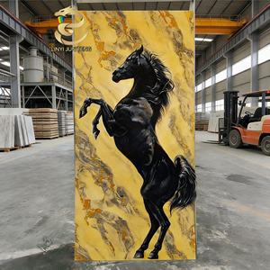 Panneau mural et plaque composite SPC flexible artificiel personnalisable 1,22*2,44m, alternative au marbre / <span class=keywords><strong>Feuille</strong></span> de marbre UV en plastique PVC - Product Image 1