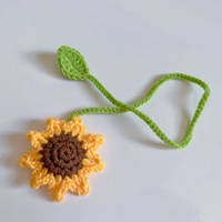 Pembatas Buku Rajut Bunga Buatan Tangan Kustom, Amigurumi Crochet, Hadiah Floral untuk Wanita, Anak-anak, Perlengkapan Sekolah, Kantor, Alat Tulis, Dekorasi