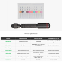 Kit d'outils pour imprimante 3D FDM/SLA, mini perceuse manuelle, outils de travail du bois, outil rotatif de perçage, foret manuel 1.0-3.1mm