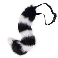 Queue de renard en fausse fourrure synthétique pour Halloween, pliable et réglable, pour hommes adultes, cosplay, masques