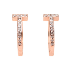 E4241 Orecchini in oro rosa con diamanti da donna, taglio rotondo minimalista, colore G, naturali, da indossare tutti i giorni - Product Image 1