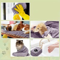 Serviette de bain pour animaux à séchage rapide, super absorbante, en microfibre, peignoir de séchage pour chien, motif imprimé luxueux et doux, serviette de toilettage pour chat, pour tous les animaux