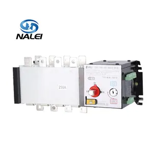Interruptor de comutação automática ATSE 2 em 1 para gerador de potência dupla, 400V, 250A, 3P, 4 pólos, para PC, comutação de transferência de grau
