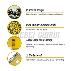 Cổ M14 Chủ Đề 11 Pcs Kim Cương Lỗ Saw Khoan Lõi <span class=keywords><strong>Bit</strong></span> Và Lưới Turbo Saw Blade Set Cho Đá Cẩm Thạch Sứ Gạch Gốm - Product Image 5