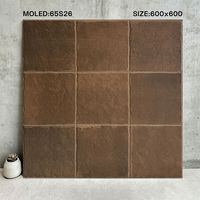 Carreaux de sol en porcelaine Castle Stone 600x600mm, style campagnard américain rétro, finition mate, antidérapants, pour salon, 24x24