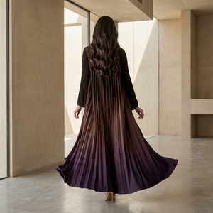 Nouvelle Veste Plissée Miyake Automne Hiver 2026, Long Manteau <span class=keywords><strong>Trench</strong></span> <span class=keywords><strong>Femme</strong></span> Tendance Abaya - Product Image 6