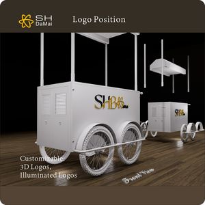 รถเข็นแสดงสินค้าแบบย้อนยุคปรับแต่งได้ - โครงสร้างโลหะสแตนเลส ถอดประกอบได้ พับเก็บได้ เคลื่อนย้ายสะดวก ประกอบง่าย ทนทาน น้ำหนักเบา - Product Image 5