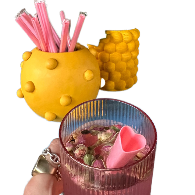 2026 Wholesale Eton Pink Heart-Shaped Plastic Reusable Recyclable 7mm X 230mm Modern Individually Packaged Drinking Straw