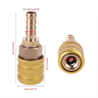 Adaptateur de pompe à air pour valve de pneu de voiture 8 mm, en laiton massif, à connexion rapide, avec pince de fixation pour embout de gonflage