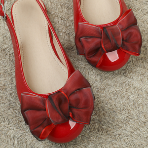 Venta al por Mayor de Zapatos Planos de Ballet con Lazo Rojo, Estilo Princesa, Punta Cerrada, para Niñas - Product Image 6