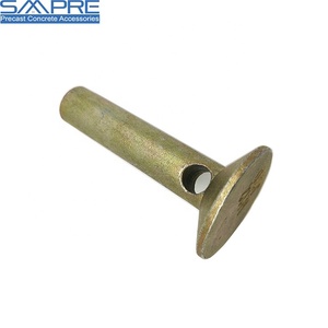 Insert de levage en acier massif de fabrication industrielle avec revêtement en zinc, forme ronde, trou croisé, pour utilisation en parc - Product Image 1