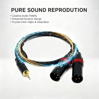 Câble TRS AUX vers double XLR mâle 3.5mm, répartiteur audio stéréo vers double mono pour mélangeur, amplificateur, audio professionnel