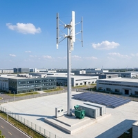 Éolienne verticale à faible vitesse du vent, 5 pales en alliage d'aluminium, hauteur 11,5 m, diamètre du rotor 10,5 m, grand générateur 400 V 200 kW, modèle H-200 kW