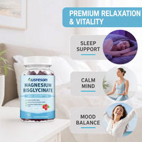 Gummies de bisglycinate de magnésium végétaliennes à marque privée OEM, compléments pour le sommeil et la relaxation, sans sucre