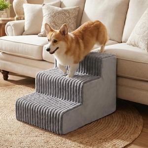 ペット用階段＆犬用ベッドラダー　プラッシュ素材　エコフレンドリー　頑丈でモダンな取り外し可能・洗濯可能なスロープ　小型犬・高齢犬用　ベッド・ソファへの登りやすい - Product Image 6