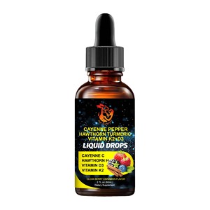 Gotas Líquidas de Cayena, Espino Blanco, Cúrcuma y Vitaminas K2+D3 con Etiqueta OEM ODM, Apoya la Función Inmunológica y la Salud Ósea - Product Image 1