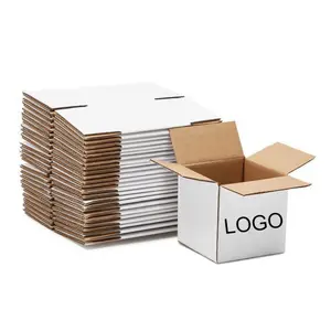 Caja de cartón corrugado, embalaje con logotipo personalizado impreso, cartón reciclable, envío en movimiento y entrega