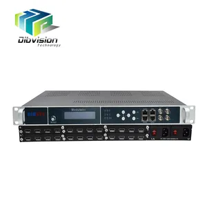 DIBSYS 16 आरएफ करने के लिए h.265 hevc isdbt न्यूनाधिक करने के लिए hd dvb-टी होटल समाक्षीय केबल टीवी modulador catv 24 एन 1 hd