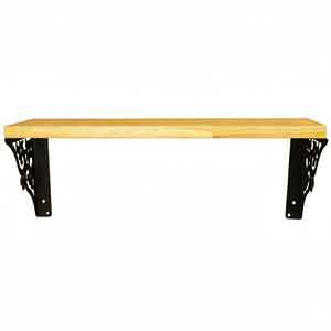 Estante de pared triple floral pequeño de madera negra, elegante estantería flotante para sala de estar, dormitorio, baño y almacenamiento en la oficina. - Product Image 4