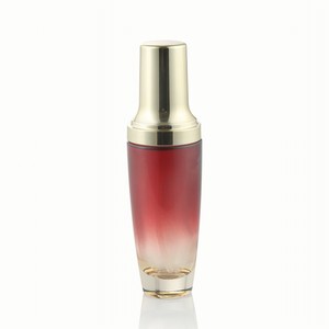 Or de luxe cosmétique emballage 30ml 50ml 100ml lotion sérum pompe gradient couleur bouteille en verre avec couvercle en or gros - Product Image 1