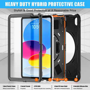 Per iPad 10a generazione 2022 10.9 pollici cavalletto ibrido Cover posteriore costruito con tracolla - Product Image 6