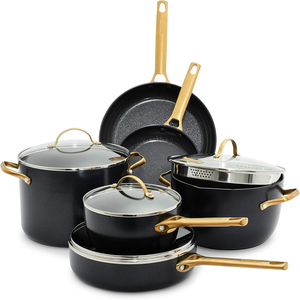 10 Piece Cooking Pots Glass Lids Bakelite Handles Dishwasher Oven Safe for Gas <b>Induction</b> Stoves Ceramic <b>Cookware</b> <b>Set</b> - Product Image 1