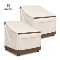 Housse de chaise d'extérieur HOMFUL durable bicolore en tissu teint 600D, ajustement sécurisé, protection pour meubles de patio