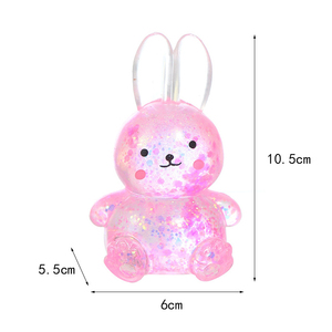 High Quality TPR Glitter Maltose Animal Bunny Shape Hand Exercise <b>Squeeze</b> Stress Relieve Toys Easter Party Favors for Kids - Product Image 6