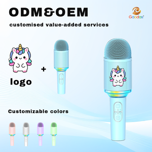 Custom OEM RGB Light Portable Sound Noise Reduction Handheld BT <b>Wireless</b> <b>Microphone</b> Speaker for Singing Party - Product Image 2