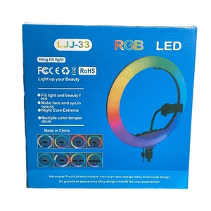 Lampe annulaire LED colorée pour jeunes femmes, température de couleur réglable, alimentation <span class=keywords><strong>AC</strong></span>/<span class=keywords><strong>DC</strong></span> pour photographie sur téléphone portable, forme demi-lune - Product Image 4