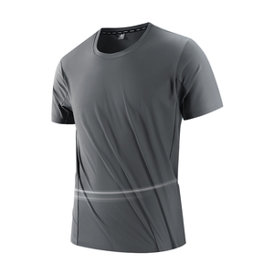 Camisetas Casuales para Hombre, Ecológicas, Transpirables, Lisas, con Logotipo Bordado Personalizado, Sensación de Frescura, Tejido de Punto, 100% Poliéster, Venta al Por Mayor - Product Image 1