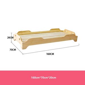 Çocuk ahşap tek kişilik yatak yürümeye başlayan katlanır zemin yatak Montessori ahşap çocuk yatak - Product Image 6