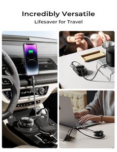 Câble rétractable LISEN 60W avec charge rapide PD, ports USB C et 8 broches pour iPhone 17 16 15 14, <span class=keywords><strong>Samsung</strong></span>, ordinateur portable, tablette, cordon de synchronisation de données - Product Image 5