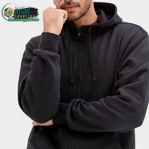 Sudadera con capucha y cremallera para hombre, corte regular, forro polar, color liso, informal, manga larga, transpirable, para otoño - Product Image 2
