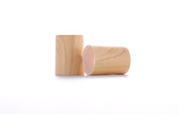 Flacon roll-on en verre transparent de 10 ml avec bille en pierres précieuses et copeaux, et bouchon en plastique imitation bois pour huiles essentielles et parfums