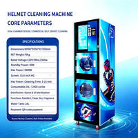 Distributeur automatique de jetons pour l'entretien des casques de moto, paiement sans numéraire par QR code et carte, capacité 2 casques, 24/7, sans surveillance, commercial
