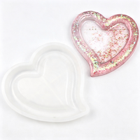 Candyer Moule en silicone en forme de petit cœur pour dessous de verre, moule en résine époxy, moule en silicone pour fabrication artisanale DIY, moule en silicone pour découpe, moule DIY en forme de cœur