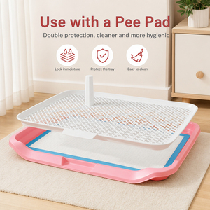 Toilette plate XL pour chien d'intérieur 63x48cm, bac d'apprentissage pour chiot, support pour tapis de propreté, en plastique, lavable, simple, livraison directe UE - Product Image 4