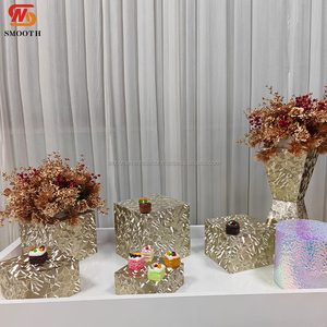 SMOOTH New Trend Cupcake and Dessert Plinth Shiny Gold Metal Display <b>Stand</b> for Wedding Parties Cake Display - Product Image 1