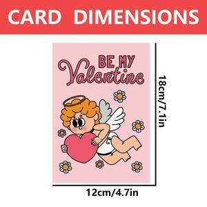 Tarjeta de San Valentín Personalizada al por Mayor, Diseño de <span class=keywords><strong>Cupido</strong></span> Adorable, Tarjetas de Felicitación con Sobre para Él, Ella, Esposa, Esposo, Compañero de Trabajo - Product Image 2