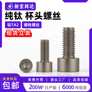 Titanium <b>Socket</b> Head <b>Screw</b> M3 M4 M5 M6 M8 M10 M12 Full Thread DIN912 Self Colored Finish - Product Image 3