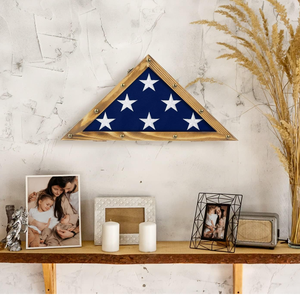 Custom Solid Wood Military <strong>Flag</strong> <strong>Display</strong> <strong>Case</strong> for American Veterans <strong>Flag</strong> Frame Triangle Shadow Box - Product Image 3